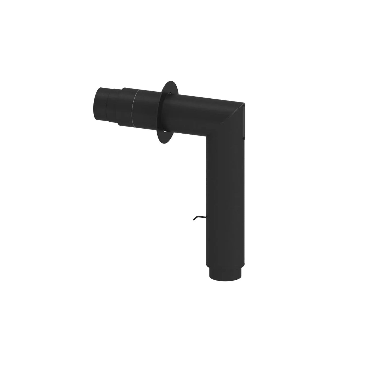 Ofenrohrdoppelwandiger Bogen, Ø 130 mm mit Tür und Drosselklappe (Schenkellänge 500/700 mm) - Premium Ofenrohr von Jeremias - Kaufen Sie jetzt bei Mein Schornsteinprofi