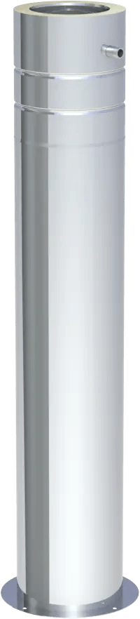 EdelstahlschornsteinStützfuss / Teleskopstütze250-1190mm inkl. Teleskopkopf mit Kondensatablauf seitlich und 1/2" Nippel - Premium Edelstahlschornstein von Jeremias - Kaufen Sie jetzt bei Mein Schornsteinprofi