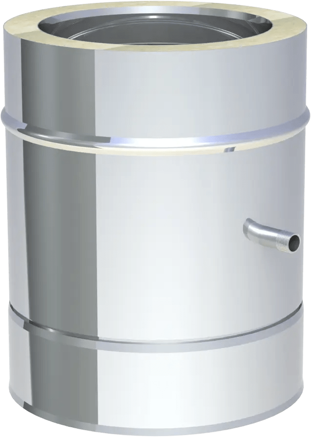 EdelstahlschornsteinEntwässerungselement 250mm für horizontalen und vertikalen Einbau mit 1/2“ Nippel - Premium Edelstahlschornstein von Jeremias - Kaufen Sie jetzt bei Mein Schornsteinprofi