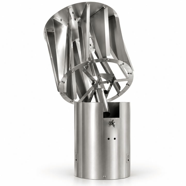 Drehbarer Rotovent RS5 Zyklon Swing Schornsteinaufsatz aus Edelstahl