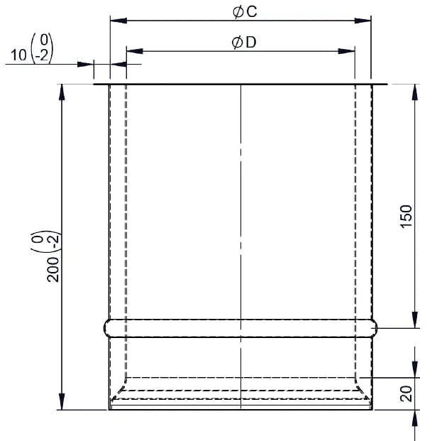 OfenrohrWandfutter, Ø 150mm, Stahl, 200 mm, unlackiert - Premium Ofenrohr von Jeremias - Kaufen Sie jetzt bei Mein Schornsteinprofi