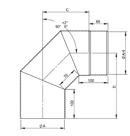 OfenrohrBogen 90°, Ø 200mm ohne Tür - Premium Ofenrohr von Jeremias - Kaufen Sie jetzt bei Mein Schornsteinprofi