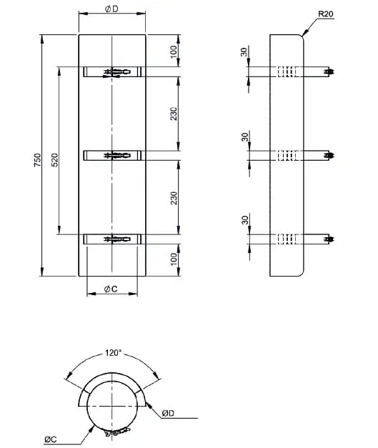 Strahlungsschutz Ofenrohr, l=75 cm, Ø 130 mm bei Mein Schornsteinprofi