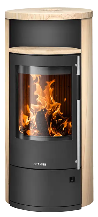 ORANIER Polar Neo 4 Kaminofen mit Sandsteinverkleidung und großer Sichtscheibe