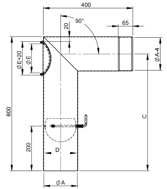 OfenrohrOfenrohrset 120mm, Kniewinkelrohr mit Tür und Drosselklappe - Premium Ofenrohr von Jeremias - Kaufen Sie jetzt bei Mein Schornsteinprofi