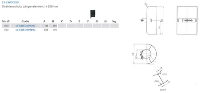 OfenrohrStrahlungsschutz l=250mm, Ø 80mm - Premium Ofenrohr von Jeremias - Kaufen Sie jetzt bei Mein Schornsteinprofi