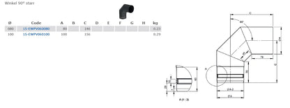 OfenrohrBogen 90° starr, Ø 100mm - Premium Ofenrohr von Jeremias - Kaufen Sie jetzt bei Mein Schornsteinprofi