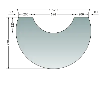 Oranier Glas-Vorlegeplatte 1052 x 500 mm