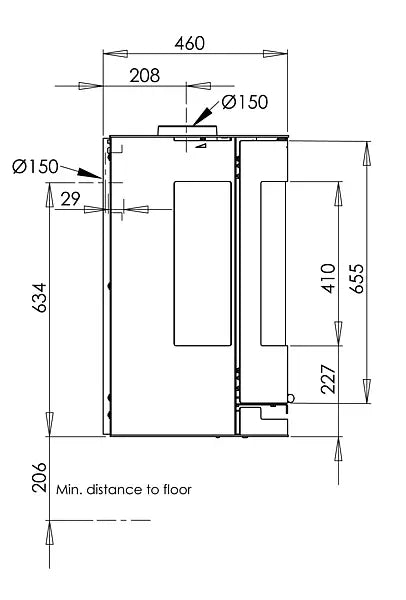 Aduro 9.4 wandhängender Kaminofen Aduro