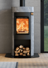 Austroflamm Elisabeth Kaminofen mit Speckstein Verkleidung – 7 kW, 1200 mm hoch, Holzlagerfach /2
