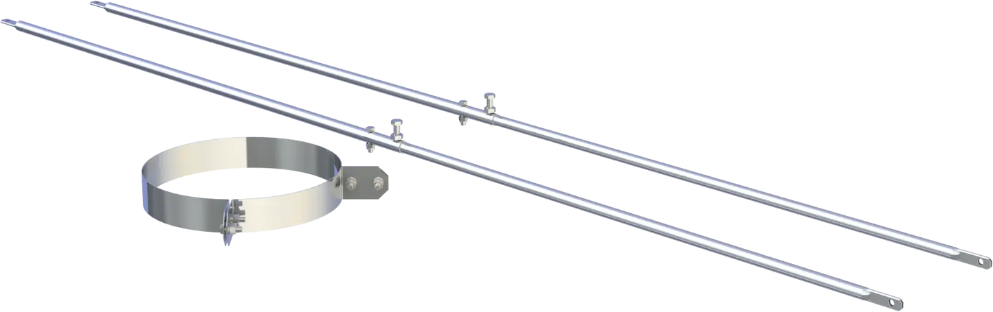 EdelstahlschornsteinDW-ECO 2.0 Abspannset mit Rundrohr verstellbar  bis 2000mm - Premium Edelstahlschornstein von Jeremias - Kaufen Sie jetzt bei Mein Schornsteinprofi