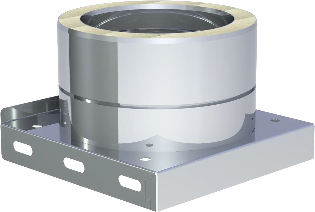 EdelstahlschornsteinGrundplatte mit Kondensatablauf unten - Premium Edelstahlschornstein von Jeremias - Kaufen Sie jetzt bei Mein Schornsteinprofi