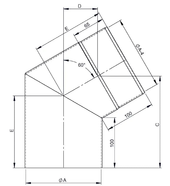 OfenrohrBogen 60°, Ø 180mm, ohne Tür - Premium Ofenrohr von Jeremias - Kaufen Sie jetzt bei Mein Schornsteinprofi