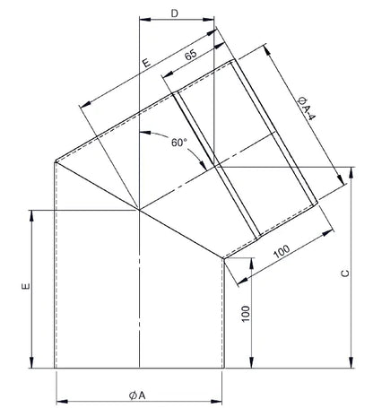 OfenrohrBogen 60°, Ø 130mm, ohne Tür - Premium Ofenrohr von Jeremias - Kaufen Sie jetzt bei Mein Schornsteinprofi