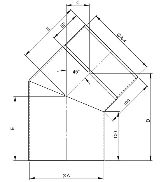 OfenrohrBogen 45°, Ø 120mm, ohne Tür - Premium Ofenrohr von Jeremias - Kaufen Sie jetzt bei Mein Schornsteinprofi