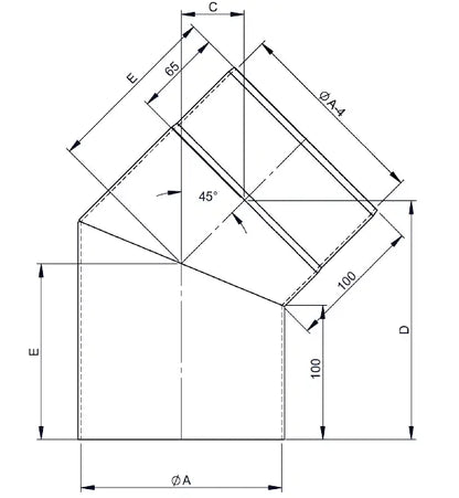 OfenrohrBogen 45°, Ø 130mm, ohne Tür - Premium Ofenrohr von Jeremias - Kaufen Sie jetzt bei Mein Schornsteinprofi