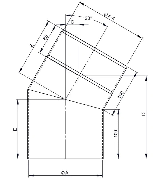 OfenrohrBogen 30°, Ø 160mm, ohne Tür - Premium Ofenrohr von Jeremias - Kaufen Sie jetzt bei Mein Schornsteinprofi