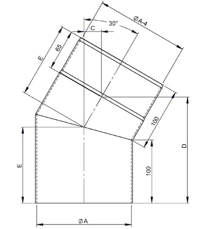 OfenrohrBogen 30°, Ø 150mm, ohne Tür - Premium Ofenrohr von Jeremias - Kaufen Sie jetzt bei Mein Schornsteinprofi