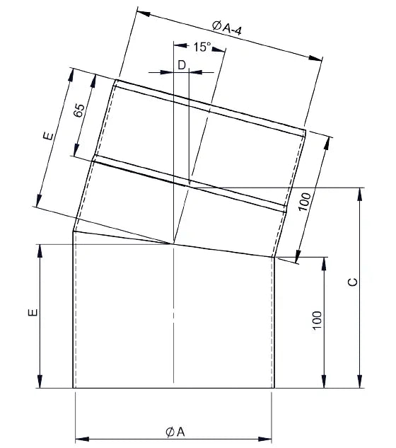 OfenrohrBogen 15°, Ø 120mm, ohne Tür - Premium Ofenrohr von Jeremias - Kaufen Sie jetzt bei Mein Schornsteinprofi