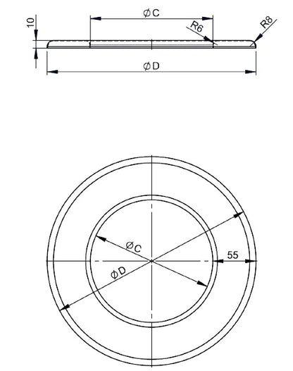 OfenrohrRosette, Wandrosette 55mm, Ø 180mm - Premium Ofenrohr von Jeremias - Kaufen Sie jetzt bei Mein Schornsteinprofi