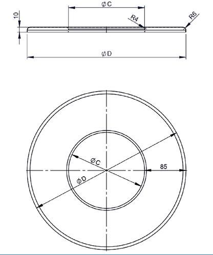 OfenrohrRosette, Wandrosette groß 85mm, Ø 160mm - Premium Ofenrohr von Jeremias - Kaufen Sie jetzt bei Mein Schornsteinprofi