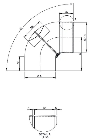 OfenrohrVollformbogen 90°, Ø 150mm mit Tür - Premium Ofenrohr von Jeremias - Kaufen Sie jetzt bei Mein Schornsteinprofi