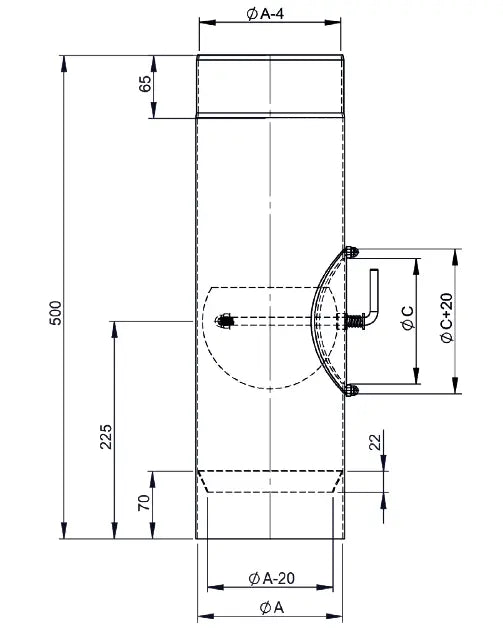 OfenrohrOfenrohr, Kaminrohr 50 cm, Ø 120mm mit Drosselklappe und Tür - Premium Ofenrohr von Jeremias - Kaufen Sie jetzt bei Mein Schornsteinprofi