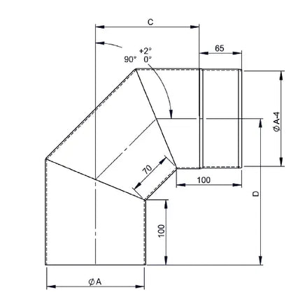 OfenrohrBogen 90°, Ø 120mm ohne Tür - Premium Ofenrohr von Jeremias - Kaufen Sie jetzt bei Mein Schornsteinprofi