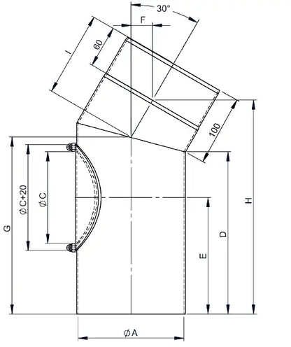 OfenrohrBogen 30°, Ø 160mm mit Tür - Premium Ofenrohr von Jeremias - Kaufen Sie jetzt bei Mein Schornsteinprofi