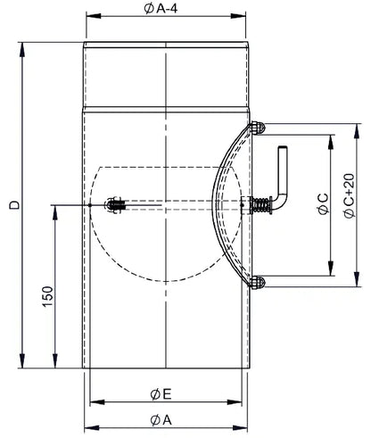 OfenrohrOfenrohr, Kaminrohr 30 cm, Ø 120mm mit Drosselklappe und Tür - Premium Ofenrohr von Jeremias - Kaufen Sie jetzt bei Mein Schornsteinprofi