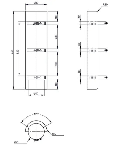 OfenrohrStrahlungsschutz, l=75 cm, Ø 180mm - Premium Ofenrohr von Jeremias - Kaufen Sie jetzt bei Mein Schornsteinprofi