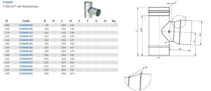 EdelstahlschornsteinT-Klix 87°mit Wassernase - Premium Edelstahlschornstein von Jeremias - Kaufen Sie jetzt bei Mein Schornsteinprofi