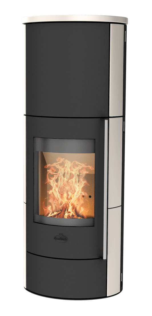 Flambiente Ritual Kaminofen schwarz mit weißer Keramikverkleidung