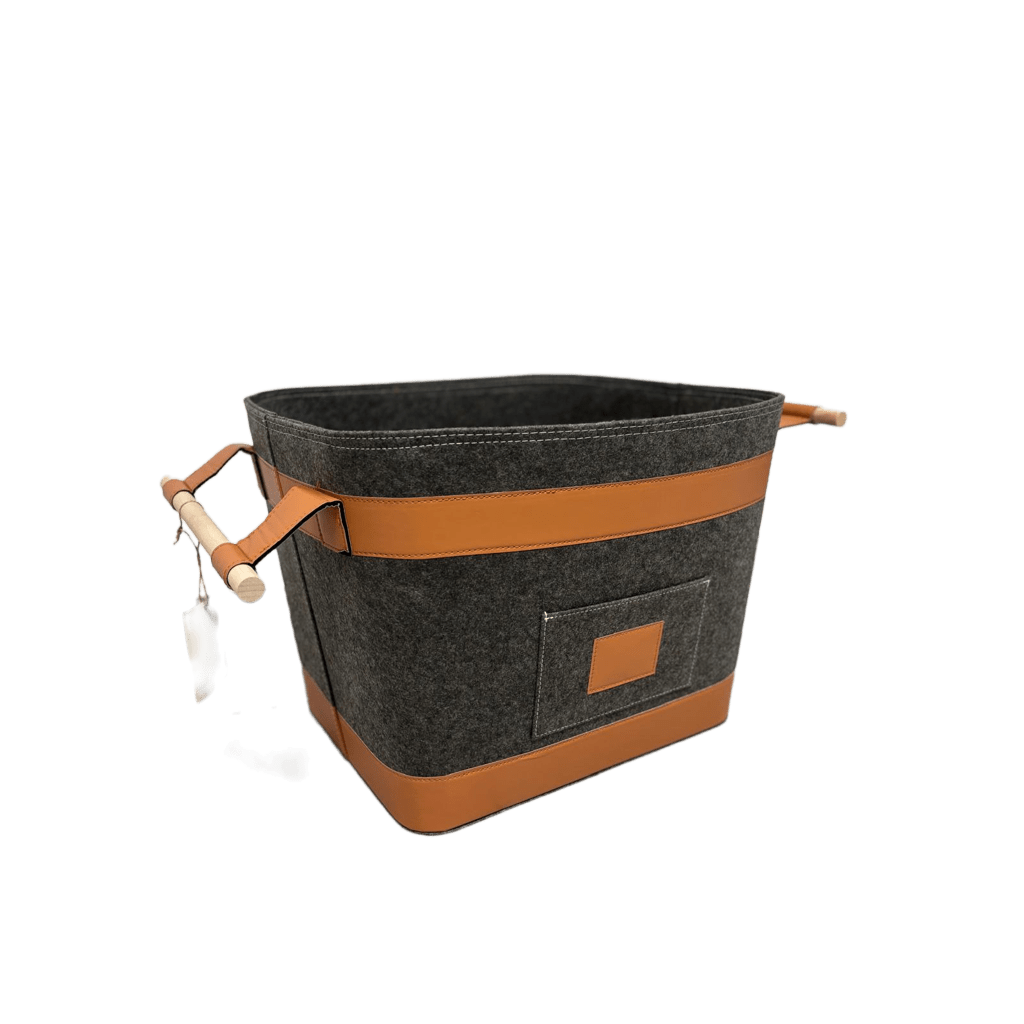 🧺Holzkorb | Filzkorb RUNA | Grau