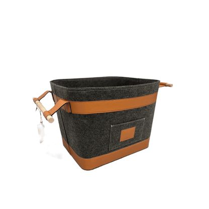 🧺Holzkorb | Filzkorb RUNA | Grau