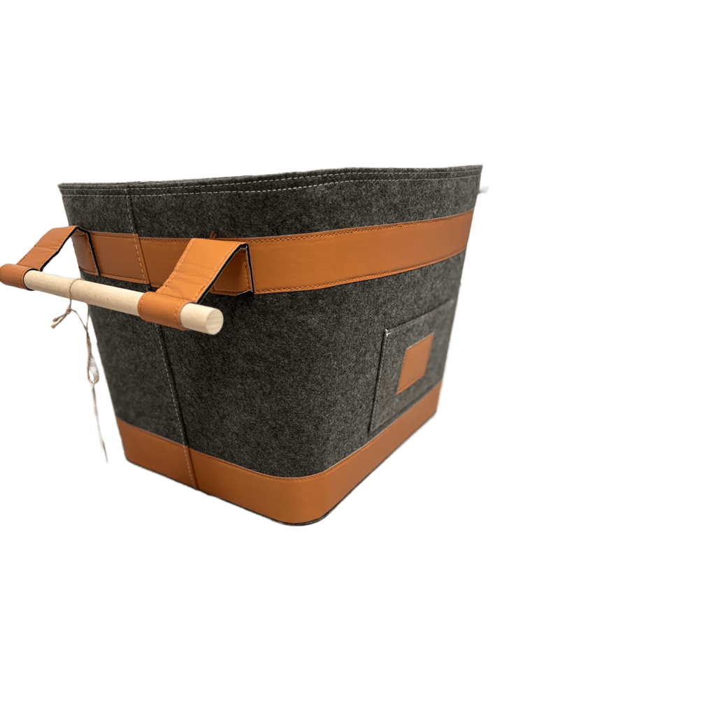 🧺Holzkorb | Filzkorb RUNA | Grau