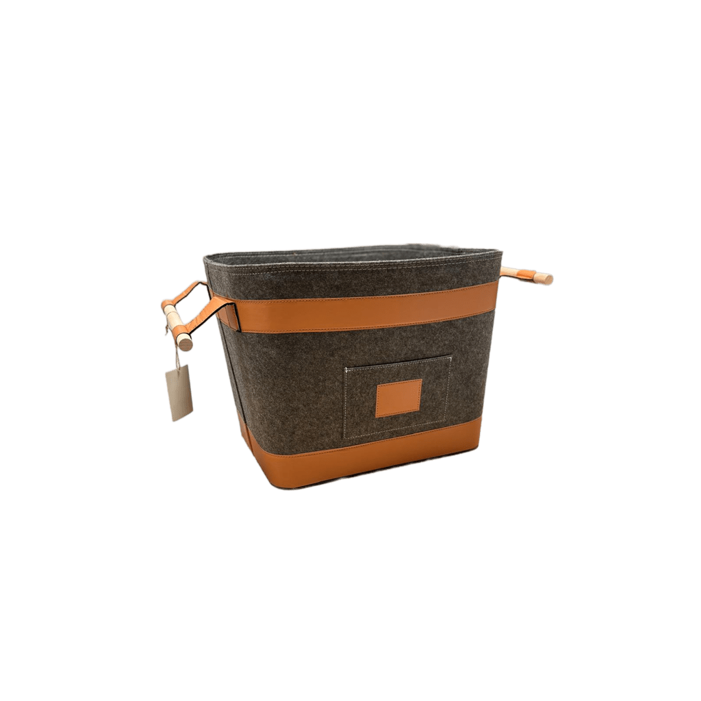 🧺Holzkorb | Filzkorb RUNA | Grau