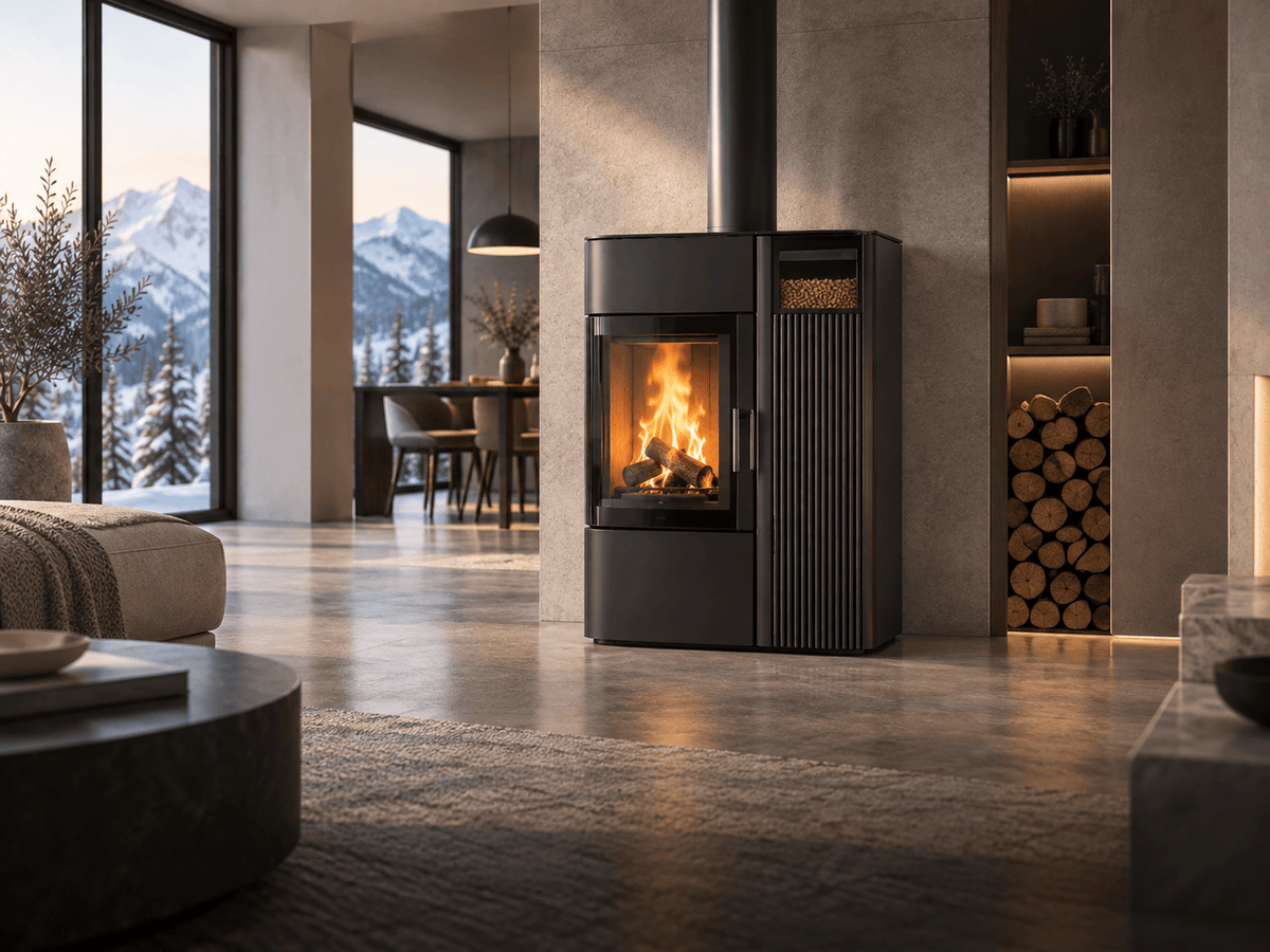 Moderner Hybridofen für Holz und Pellet – flexibel und komfortabel heizen mit Mein Schornsteinprofi