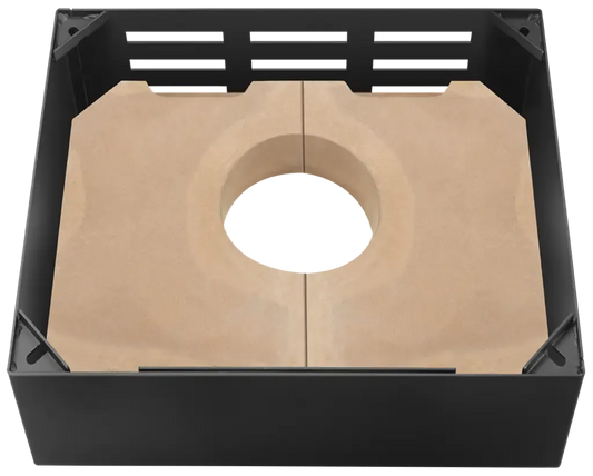 Oranier Erweiterungselement E-Blok schwarz mit 30 kg Speicherstein für W+ Kaminöfen