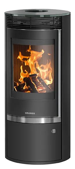 Oranier Rota Top 2.0 Kaminofen schwarz mit Abdeckplatte aus Glas und eleganter, moderner Optik
