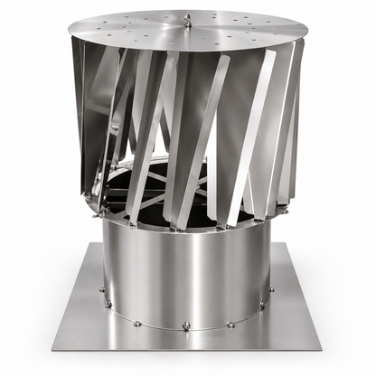 Rotovent RS5 Swing A-Plus Zyklon Schornsteinaufsatz aus Edelstahl mit Montageplatte