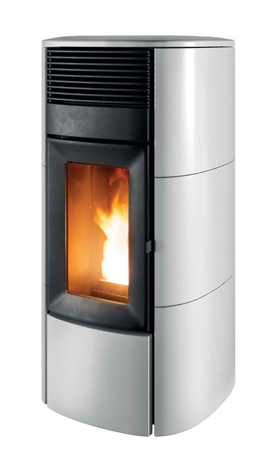 MCZ Club Air R 10 kW Pelletofen Keramik weiß Frontansicht mit Core-Technologie