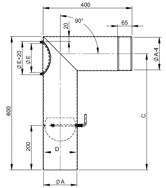 OfenrohrOfenrohrset 150mm, Kniewinkelrohr mit Tür und Drosselklappe - Premium Ofenrohr von Jeremias - Kaufen Sie jetzt bei Mein Schornsteinprofi